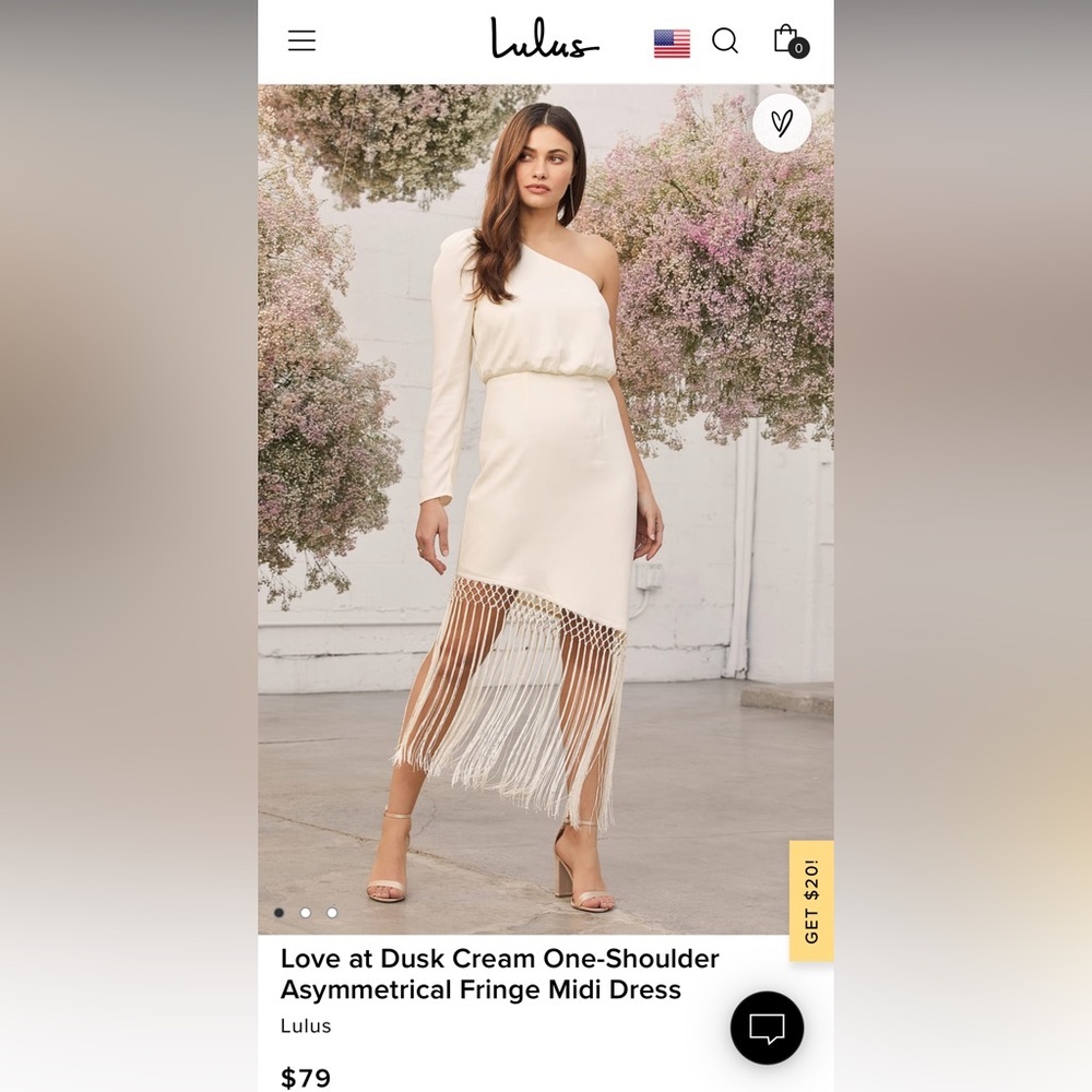 Lulus one shoulder asymmetrical fringe mini dress
